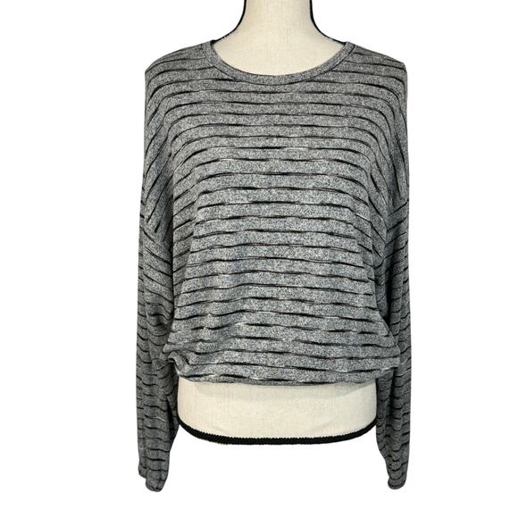 American Eagle Large Soft & Sexy Plush Top Striped Elastic Waist Long Sleeves - Picture 1 of 10